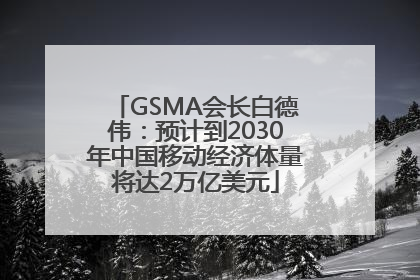 GSMA会长白德伟：预计到2030年中国移动经济体量将达2万亿美元