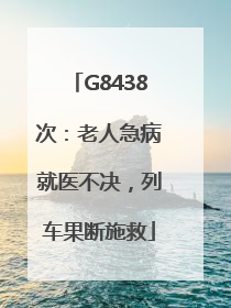 G8438次：老人急病就医不决，列车果断施救