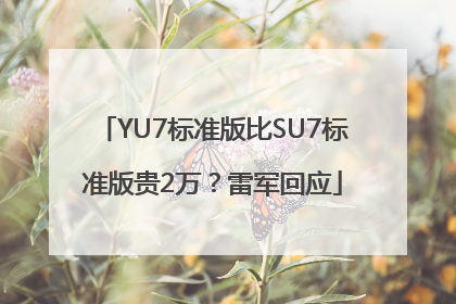 YU7标准版比SU7标准版贵2万？雷军回应